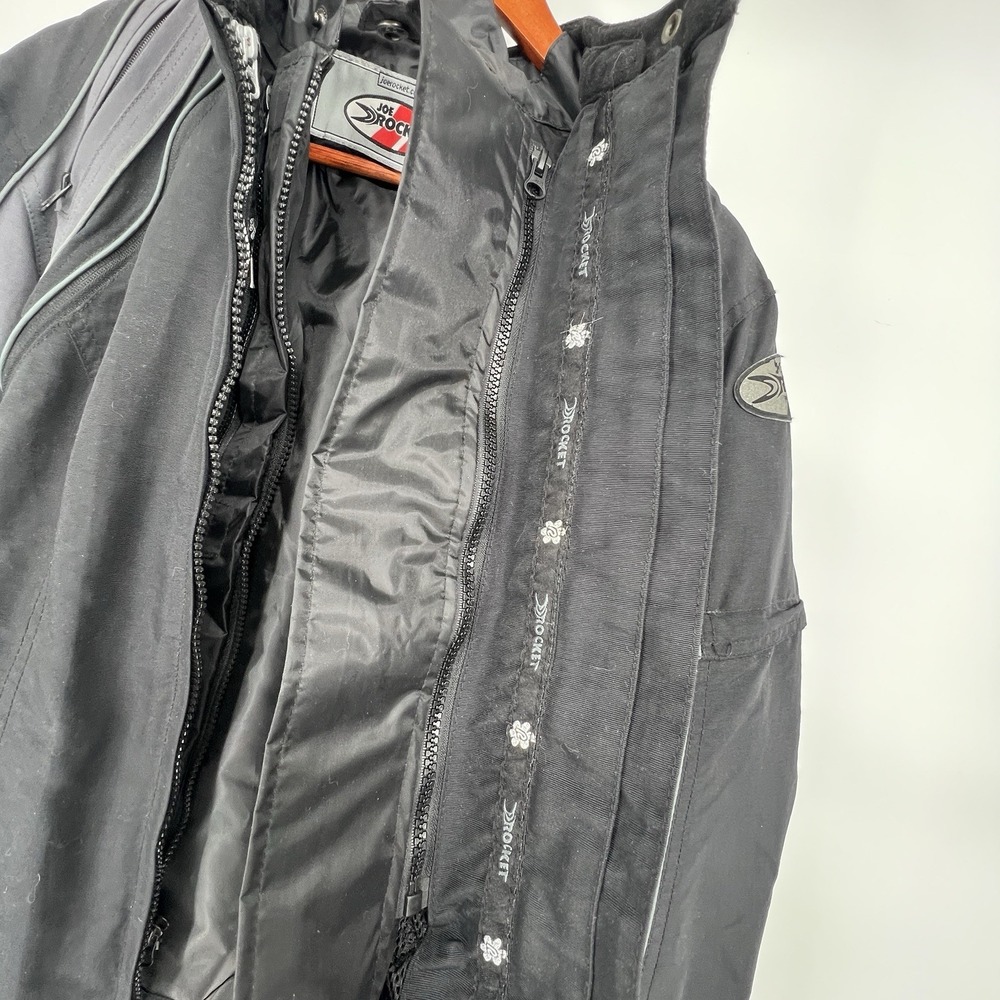Women's Joe Rocket Motorcycle Jacket Lined Size Medium Black Gray - Picture 13 of 16
